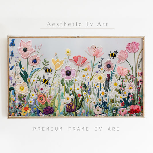 Colorful Wildflowers Frame TV Art