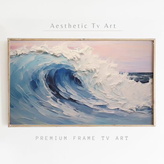 Abstract Wave Frame TV Art