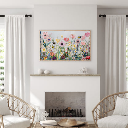 Colorful Wildflowers Frame TV Art