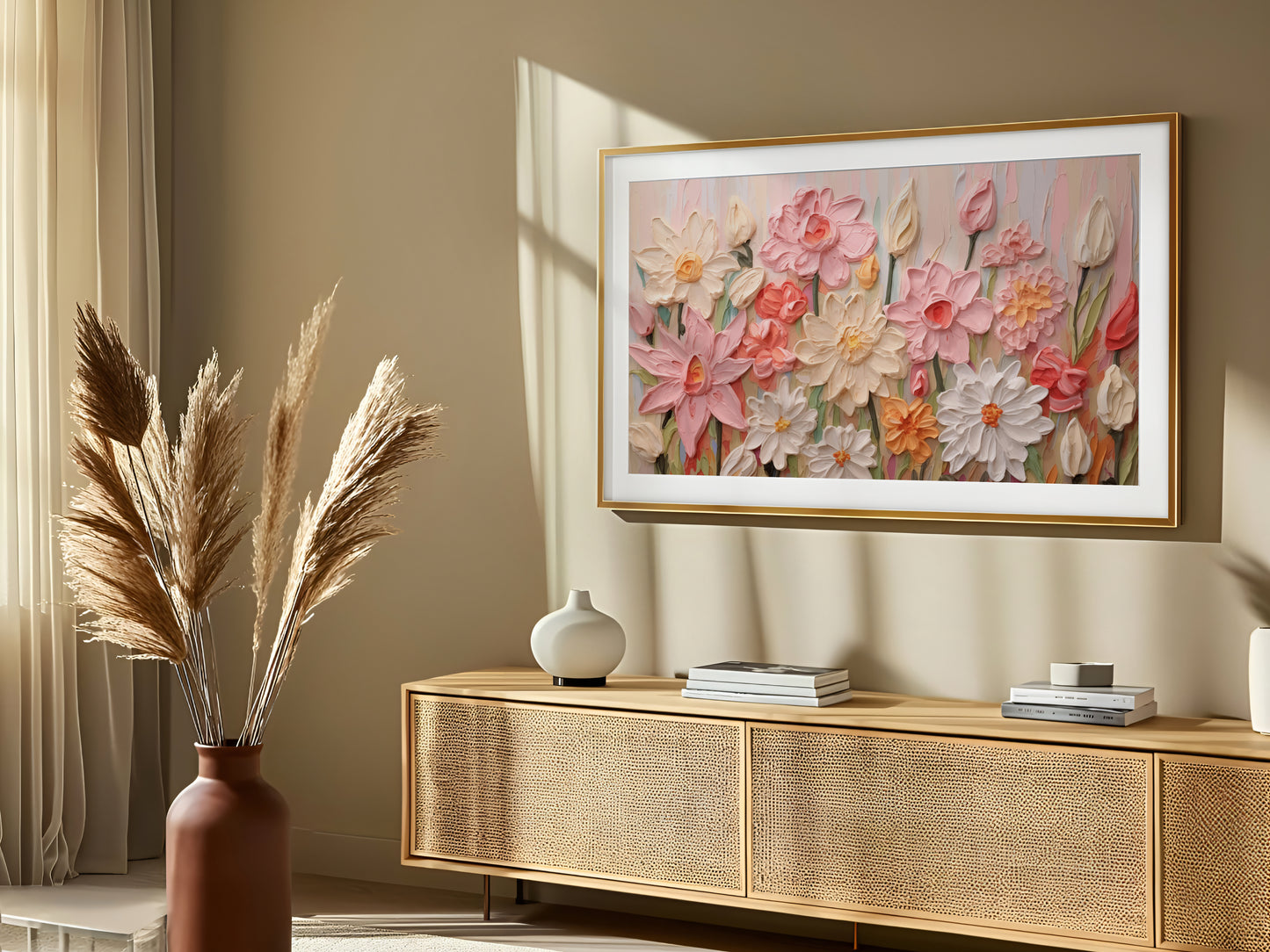 Abstract Wildflowers Frame TV Art